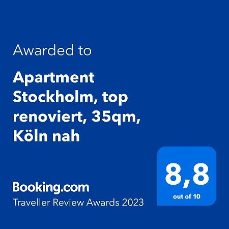 Apartment Stockholm, Top Renoviert, 35Qm, Koeln Nah Bergisch Gladbach Extérieur photo