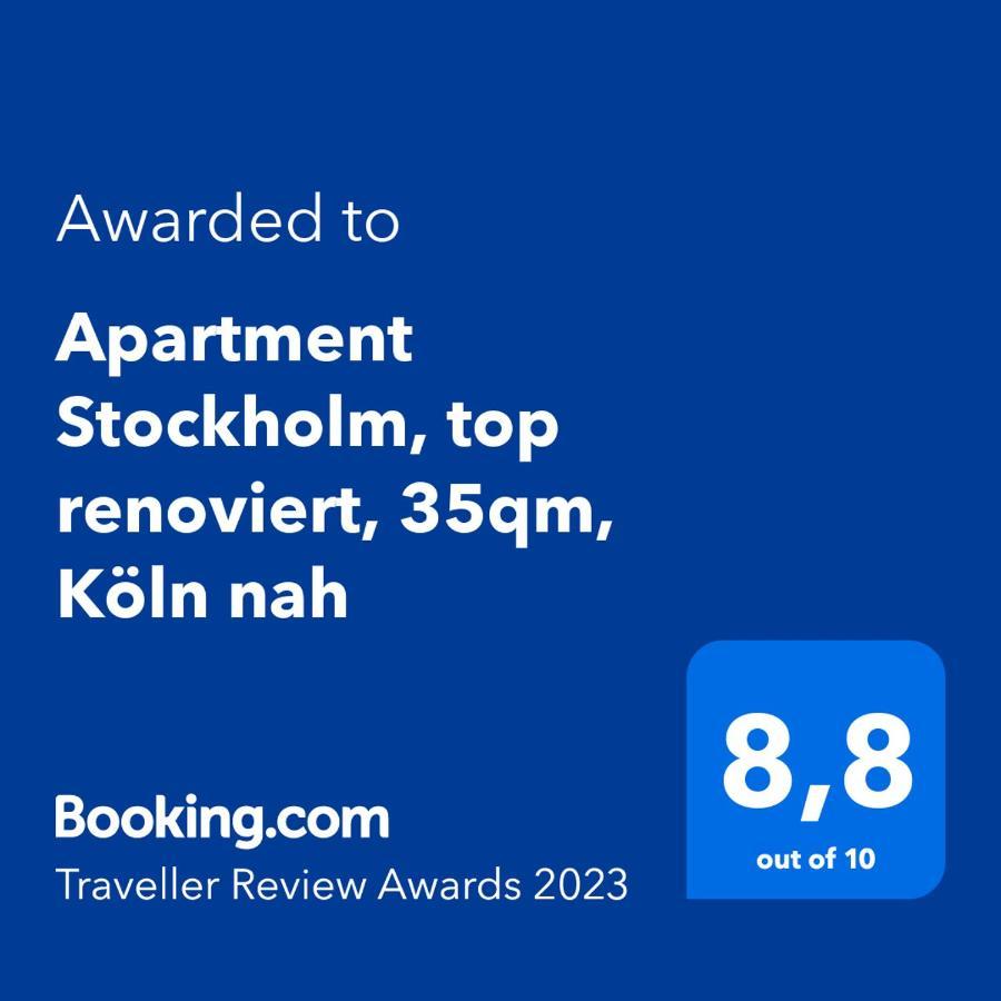 Apartment Stockholm, Top Renoviert, 35Qm, Koeln Nah Bergisch Gladbach Extérieur photo